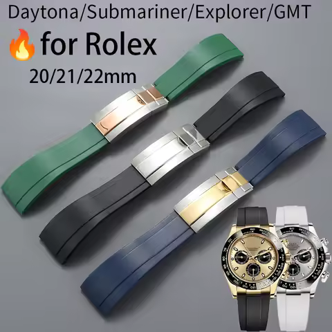 20 21 22mm rubber watchbands for Rolex Submariner Daytona GMT Seiko Tudor diving Replacement wristba