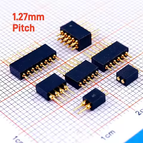 2/10 Pcs 0.05 Inch Grid Pogo Pin Connector 1.27 MM Pitch Single Row 2 5 6 8 10 Pin Modular Spring Lo