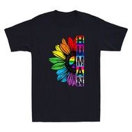 HUMAN Sunflower LGBT Flag Gay Pride Month LGBTQ Funny Gift Vintage T-Shirt Black
