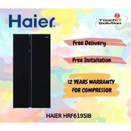 Haier 628L HRF619SIB Side By Side Glass Series Refrigerator HAI-HRF619SI