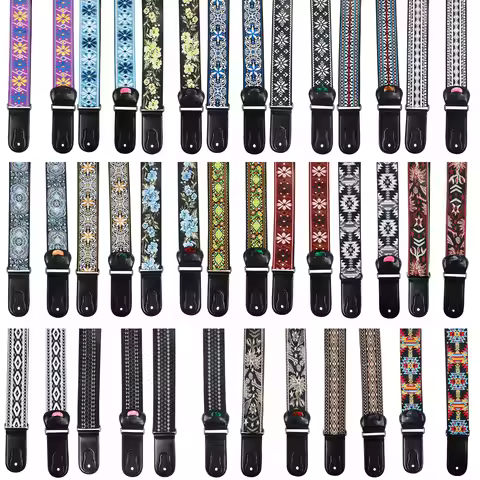 IRIN AS-Series Guitar Strap Acoustic Folk Electric Guitar Straps Ethnic Style Cotton Guitar Belts wi