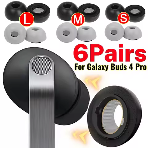 Memory Foam Eartips for Samsung Galaxy Buds 4 Pro Eartip Soft Earplugs Anti-Slip Earbuds Ear Tips Fo