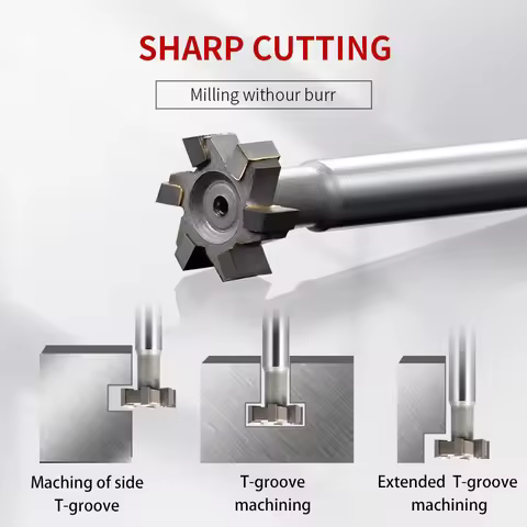 Carbide T-Slot Milling Cutter Tungsten Steel Straight Handle Welding Edge Type Cutter YG Industrial 