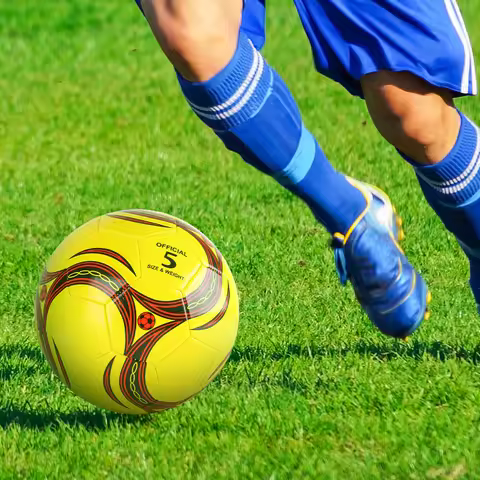 1PC A Size 3,4,5 Cyclone Football, Soft Inflatable Yellow Soccer Ball, Suitable for Training and Mat