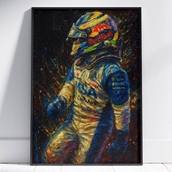 Isack Hadjar Racing Bulls Poster Visa Cash App Red Bull Junior Impasto Oil Painting Style F1 Wall Ar
