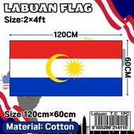 【Benderaku】Cotton Labuan Flag 60x120cm 2x4ft Bendera Labuan Malaysia Labuan Flag #FLBTC24