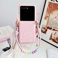 Gradient Candy Color Bracket Wrist Strap Phone Case For Motorola Razr 60 50 Moto Razr 60 50 5G Prote