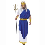 NEW Men Roman Mythology God of Sea King  Poseidon Costumes Halloween Purim Party Carnival Cosplay Ou