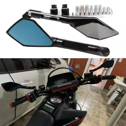Universal Motorcycle Mirrors Aluminium Rearview Mirror for HONDA Hornet CB650R YAMAHA FZ6 FZ8 MT07 M