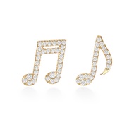 [With Box] HEFANG HEFANG Note Earrings All-Match Earrings Earrings Jewelry