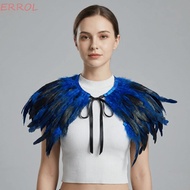 ERROL Feather Shawl, Adjustable Luxury Feather Shrug Shawl, Fashion Punk Retro Gothic Shoulder Fake 