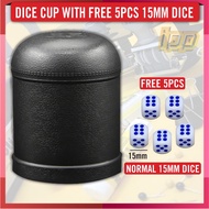 Dice Cup / Shake Dice Cup + Free 5pcs Dice (15mm) / KTV Dice Cup Set - Ship From