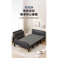 LP-6 NEW🍒QM Folding Bed Single Bed Household Adult Simple Bed Reinforced Noon Break Bed Double Bed Foldable Rental Room