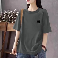 Women's Plus Shoulder T-Shirt Short Sleeve Loose Cotton Summer Sports Size Show Thin Hundred Top New
