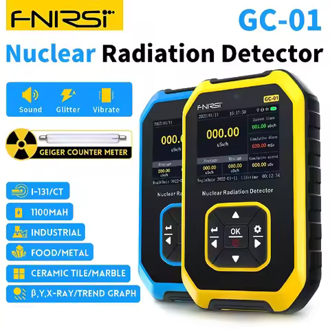 FNIRSI GC-01 Nuclear Radiation Personal Dosimeter Detectors X-ray Beta Gamma Detector Radioactive Te