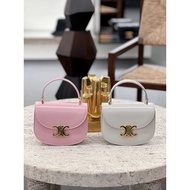 Original Leather CE mini besace Arc de Triomphe Saddle Bag Black Gold Handbag Shoulder Strap Detacha