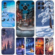 Case For Huawei y6 y7 2018 Honor 8A 8S Prime play 3e Phone Cover Soft Silicon Snow scene
