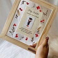 6R double acrylic flower frame, pressed flowers, pressed flowers, size 6R 15x20 cm