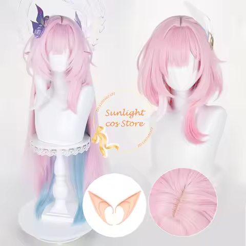 2 Styles HSR Cyrene Cosplay Wig Pink White Mixed Wig Heat Resistant Synthetic Hair For Women Hallowe