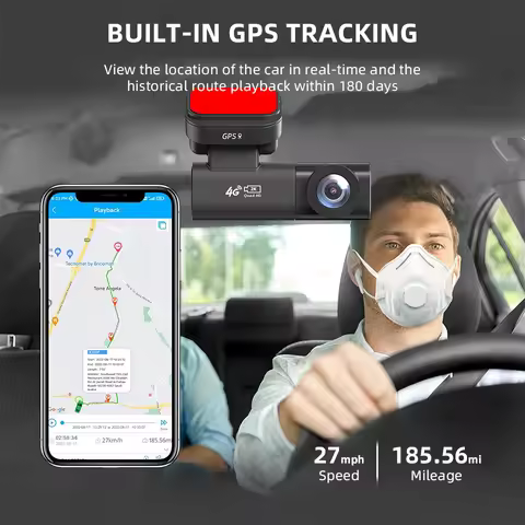 E-ACE 2K 4G Live Dashcam Optional1080P Rear Dual Cam Record GPS Remote Monitor APP Control Cloud Sto