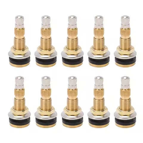 10pcs Air Liquid Tubeless Tire Valve Stem Brass 1 7/8in TR618A for Tractor 0.625in Valve Hole