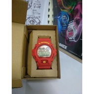 Original Casio G shock dw6900 sc,full red b&amp;b ,mirror gold LCD,faceplate star,siap cemin protector,used &amp; nice condition