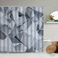 codMarble Shower Curtain Geometric Gradient Multi-Element Design Bathroom Waterproof Curtains Home D