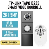 TP-Link Tapo D235 Video Doorbell Camera 2K 5MP CCTV Hardwire and Rechargeable Battery