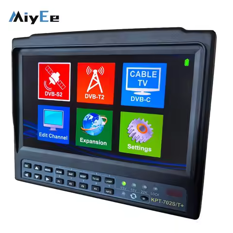 KPT-702S/T+ 7” IPS Portable Combo Satellite Finder (S2+T2+C) with Spectrum Analysis & HD & CCTV Moni