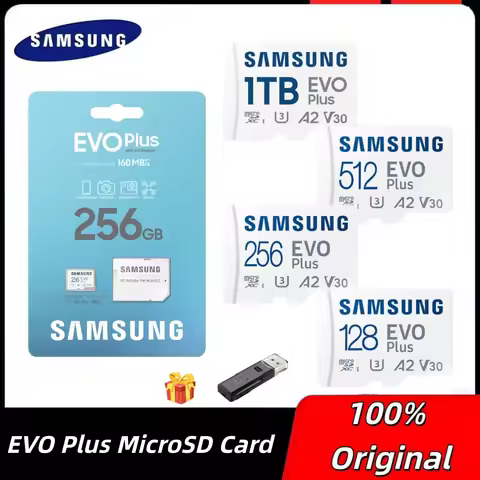 Samsung EVO Plus 128GB 256GB 512GB 1TB MicroSD Memory Card + SD Adaptor Up to 160MB/s UHS-I C10 U3 V