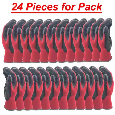 24Pieces/12Pairs Professional Working Protective Gloves For Men Construction Women Garden Nylon Runn