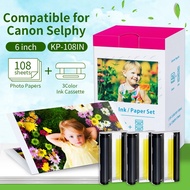 KP-108IN KP108IN KP108 Ink Cassette and Paper Sheets Compatible Canon Selphy CP Series Photo Printers 100 x 148mm Postcard Size CP1500 CP1300 CP1200 CP1000 CP820 CP810 CP800 CP780
