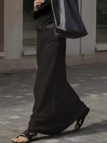 UOOZEE Office Lady Formal Solid Color H-line Skirts 2025 New Spring Summer High Waist Casual Elegant