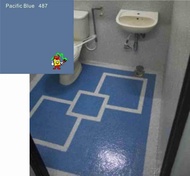 487 PACIFIC BLUE ( FULL SET EPOXY PAINT ) TOILET TILES FINISH / CAT EPOXY LANTAI 1L PRIMER TILES AND 0.5 KG POWDER ANTI SLIP AND 1L EPOXY FINISH PAINT COVERAGE 60 SQF HEAVY DUTY CERAMICS AND TILES FINISH BATHROOM