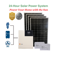 3000W / 3KW 24-Hour Solar Power System SRNE Premium Quality Inverter Powermas Deep-Cycle AGM-Gel Bat