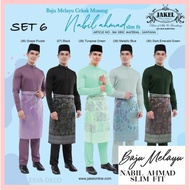 [SET 6] Baju Melayu NABIL AHMAD by JAKEL Baju Melayu Cekak Musang Baju Raya 2024 Slim Fit Percuma Sampin dan Butang Baju