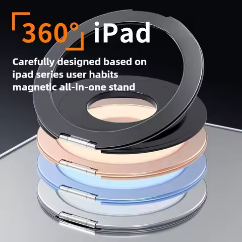 Universal Magnetic Tablet Holder 360 Degree Rotatable Ring Stand Aluminum Alloy Desktop Bracket for