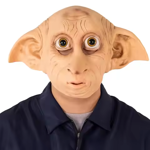 Halloween Elf Ears Mask Cosplay Costume Props Dobby Latex Full Head Headwear Funny Accessory for Par