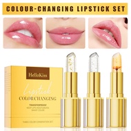 Hellokiss Gilt Temperature Color-changing Lipstick 3-Piece Set Moisturizing Gold Foil Lipstick TK