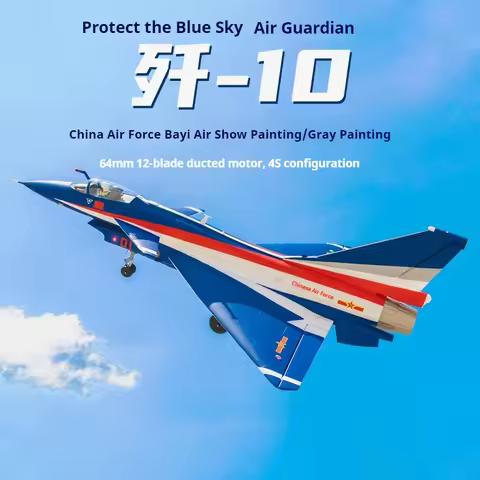 FMS 64mm J-10 Fighter Model Aircraft Attack Aircraft Remote Control Electric Model Fixed Wing Foam A