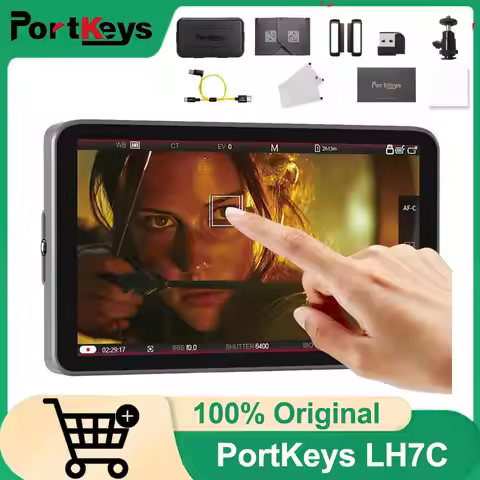 PortKeys LH7C 7" 1000 Nits Camera Monitor, Touchscreen Camera Field Monitor, 4K HDMI Wired Camera Co