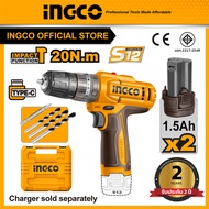 INGCO สว่านกระแทกไร้สาย 12V 20N.m CIDLI12206