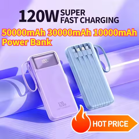 50000mAh 30000mAh 10000mAh 120W Power Bank for IPhone Huawei and Xiaomi Mobile Phones Large-capacity