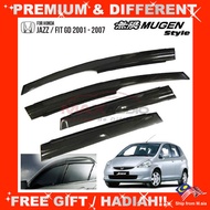 HONDA JAZZ GD 2001 - 2007 MUGEN Door Visor Grade A Premium Acrylic Smoke Black Rain Guard Window Car