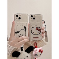 Cute Card holder Hello Kitty Soft Casing hp Samsung A07 a55 a54 a24 a05 a05s a15 a25 s21 fe s23 fe a