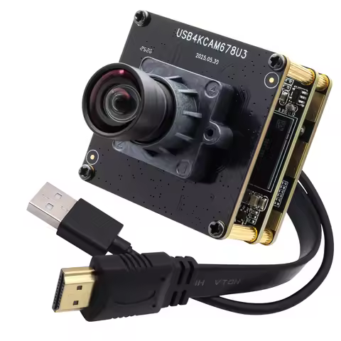 ELP 4K 60FPS Webcam with IMX678 Sensor Plug and Play HDMI & USB3.0 Output No Distortion Lens HD USB 