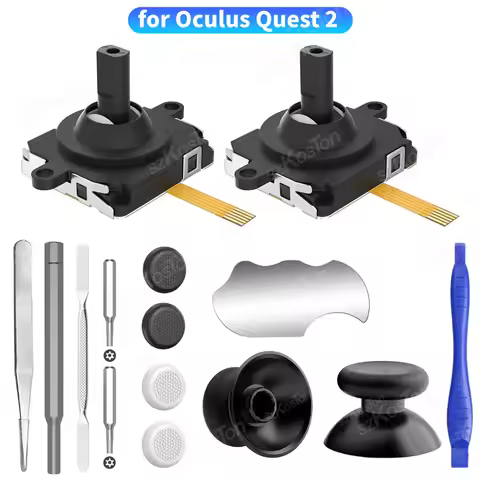 VR Joystick Replacement Kit for Oculus Quest 2 Controller Thumbstick Grips Pry Tool for Meta Quest 2