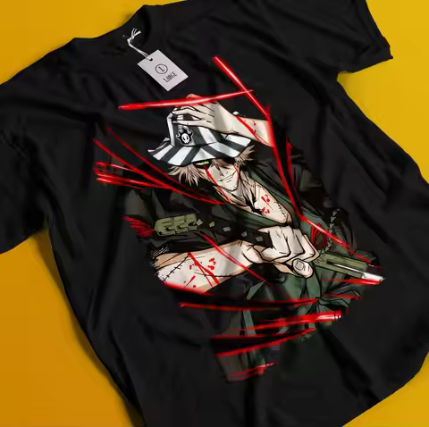 Urahara Kisuke Tshirt Bleach Anime T-Shirt Zaraki Shirt Ichigo Bankai Tee Aizen