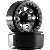 FCX10 Rc Car Parts 1.9" Aluminum D-Hole Beadlock Wheels (2pcs) Black for FMS Rc Accessories and 1/10