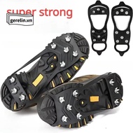 GERELIN 1 Pair Shoes Crampons, Universal 5/8 Teeth Ice Gripper Spike,  Spike Anti-Slip Spike Grips C